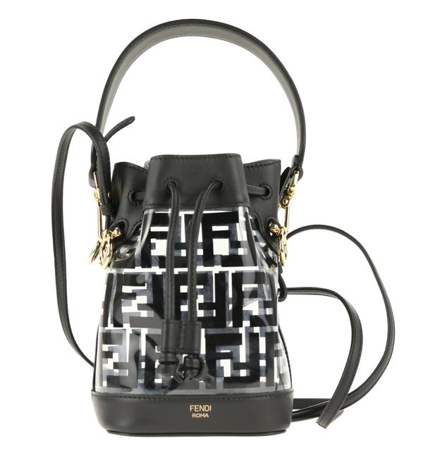 Fendi Bucket Mon Tresor Grande Ff Plexi Black Leather Shoulder Bag 