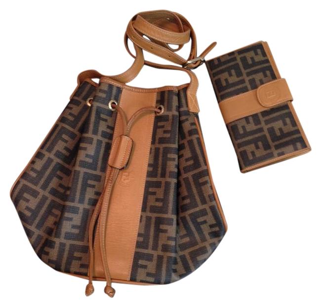 Fendi Monogram Brown Tan Shoulder Bag 