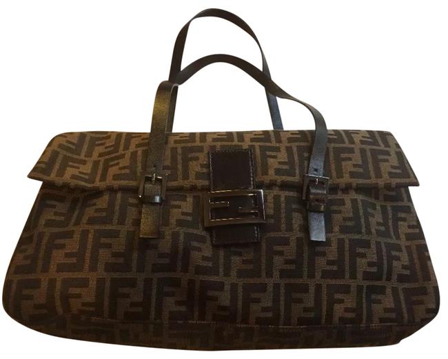 Fendi Monogram Canvas and Leather Shoulder Bag 