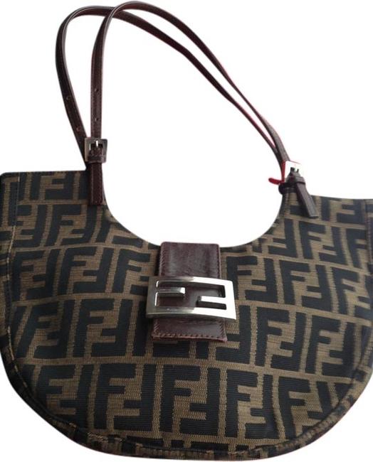 Fendi Monogram Canvas leather Shoulder Bag 