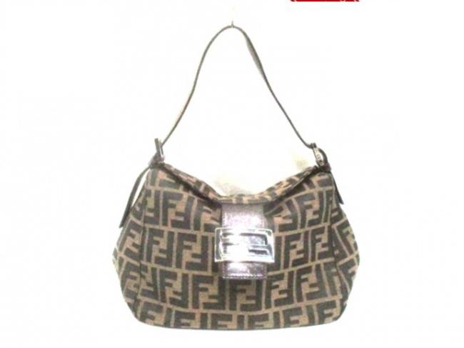 Fendi Hobo Monogram Ff Zucca 228076 Brown Coated Canvas Shoulder Bag 