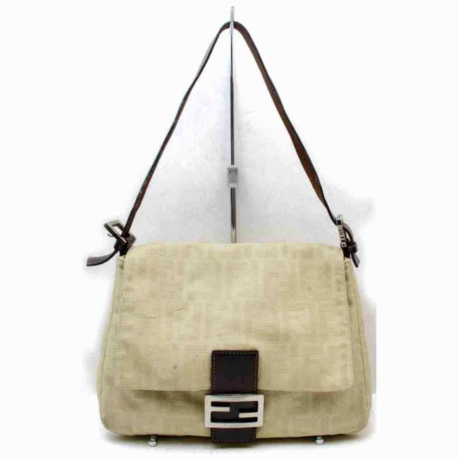 Fendi Monogram Ff Zucca Mama Forever Flap 872951 Beige Canvas Shoulder Bag 