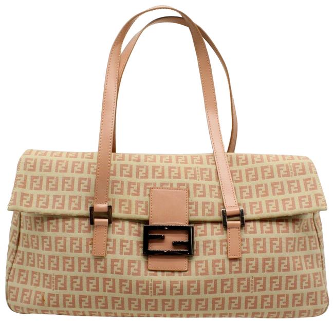 Fendi Monogram Pink Canvas Shoulder Bag 