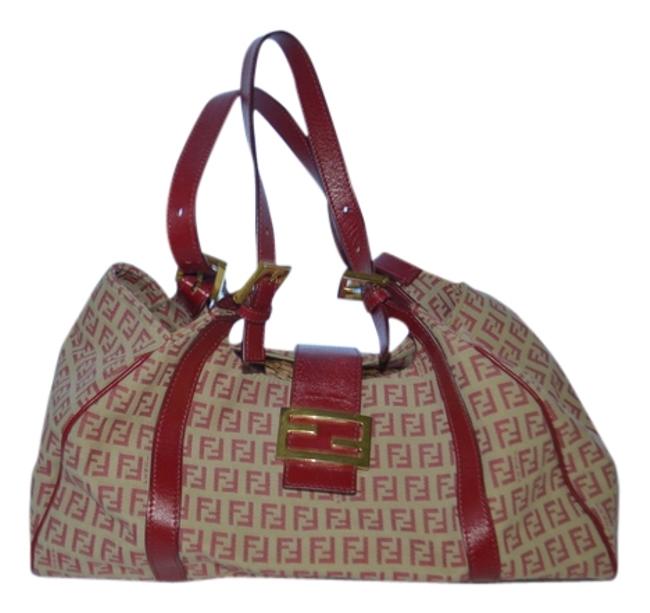 Fendi Monogram Red Material Shoulder Bag 