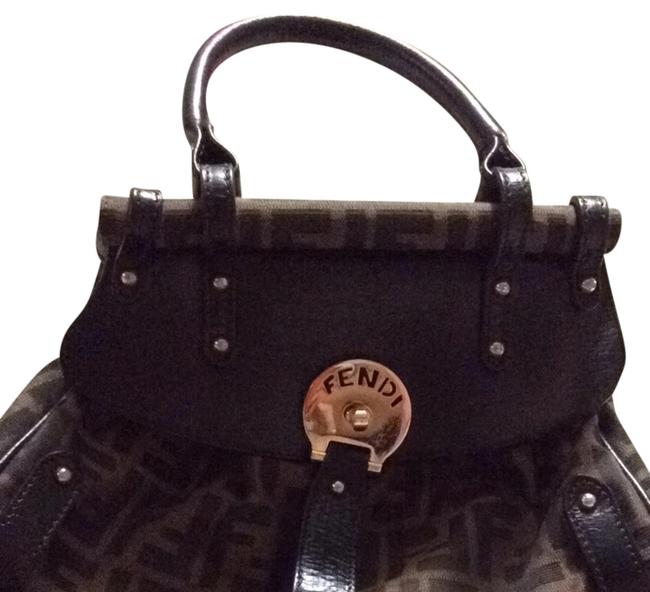 Fendi Na Brown and Black Cloth Shoulder Bag 