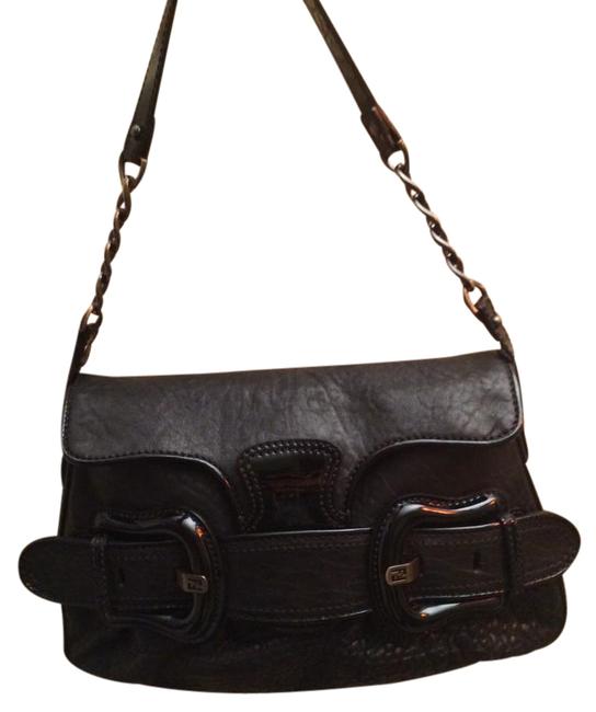 Fendi Nappe Black Leather Shoulder Bag 