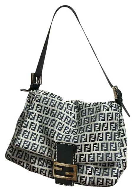 Fendi Navy and Grey Shoulder Bag 