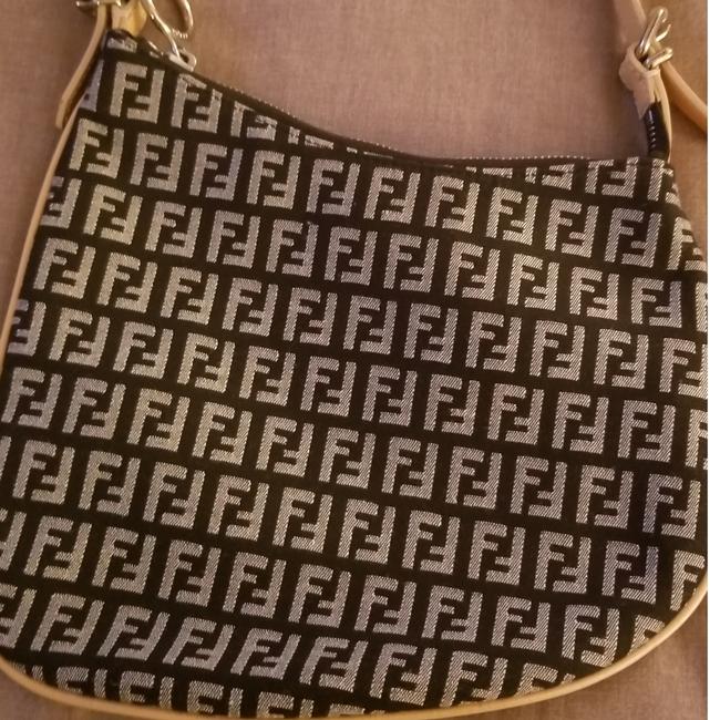 Fendi Navy Blue Canvas Shoulder Bag 