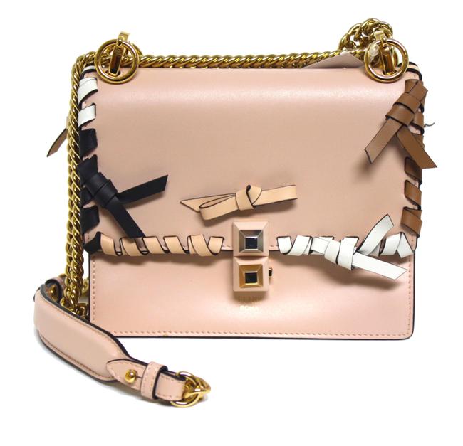 Fendi New Small Kan I Plaster Calf Beige Leather Shoulder Bag 