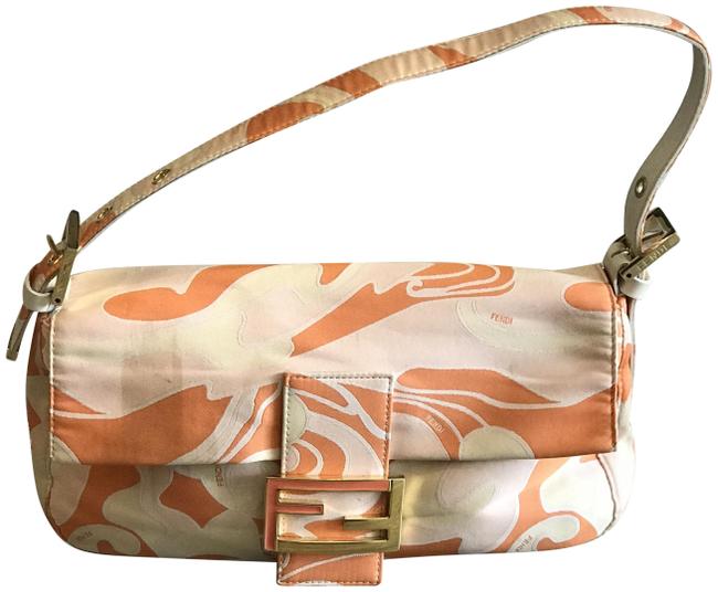 Fendi Orange Yellow and Pink Fabric Shoulder Bag 