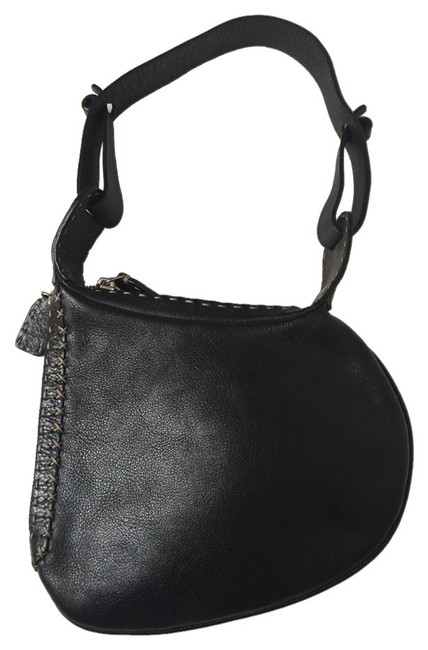 Fendi Oyster Black Leather Shoulder Bag 