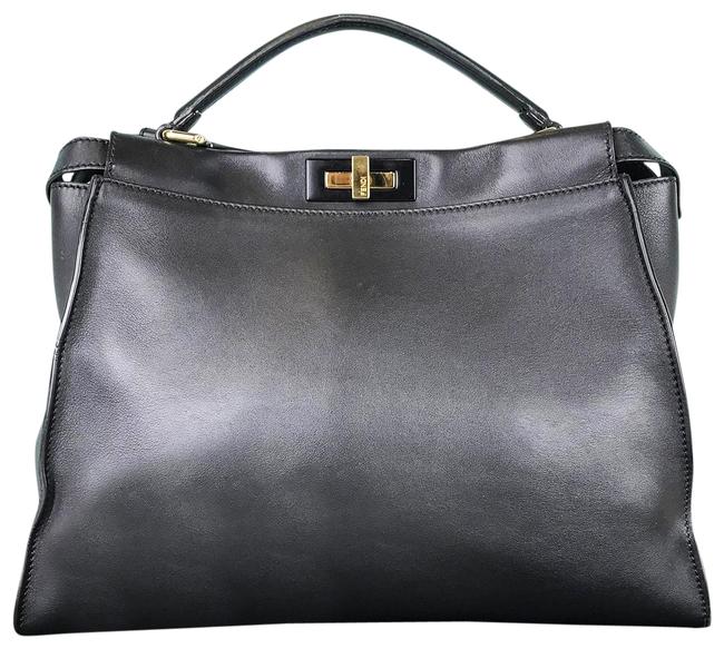Fendi Peekaboo Black Leather Shoulder Bag 