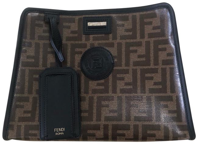 Fendi Peekaboo Defender Small Monogram Canvas Shoulder Bag 
