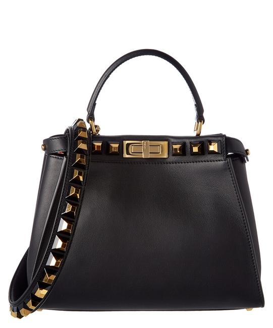 Fendi Peekaboo Regular Gold Edition Leather Shoulder Bag 