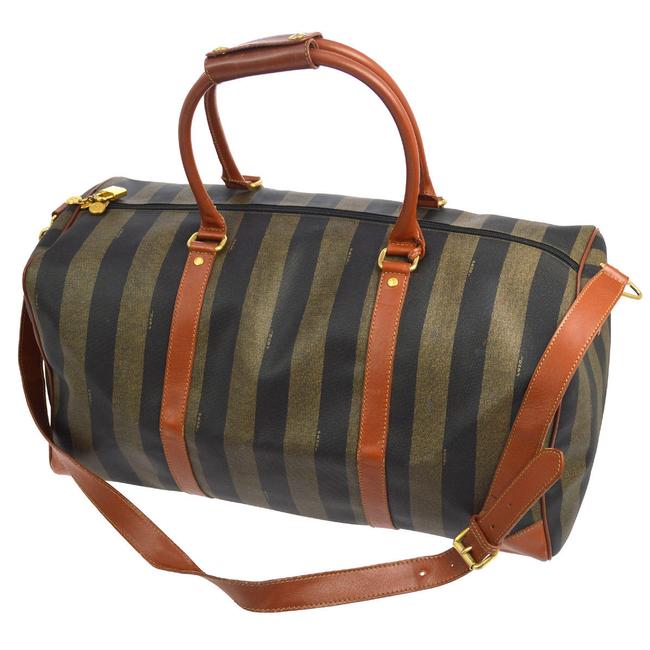 Fendi Pequin 2way Travel Hand Brown Pvc Leather Shoulder Bag 