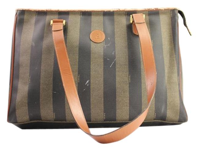 Fendi Pequin Stripe 9ffa104 Khaki Shoulder Bag 