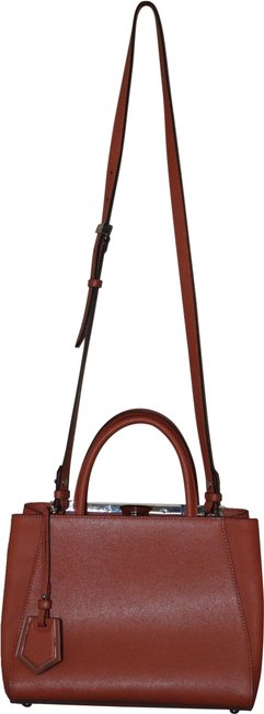 Fendi Petite 2jours Orange Leather Shoulder Bag 