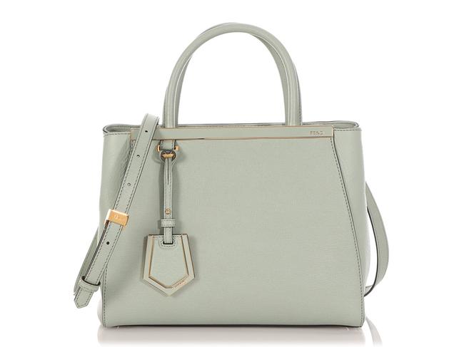 Fendi Petite 2jours Pistachio Green Leather Shoulder Bag 