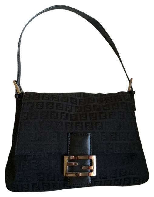 Fendi Pristine Modern Zucca Beauty Black Shoulder Bag 