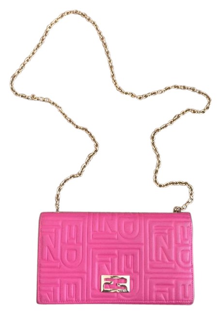 Fendi Purse. Pink Leather. Shoulder Bag 