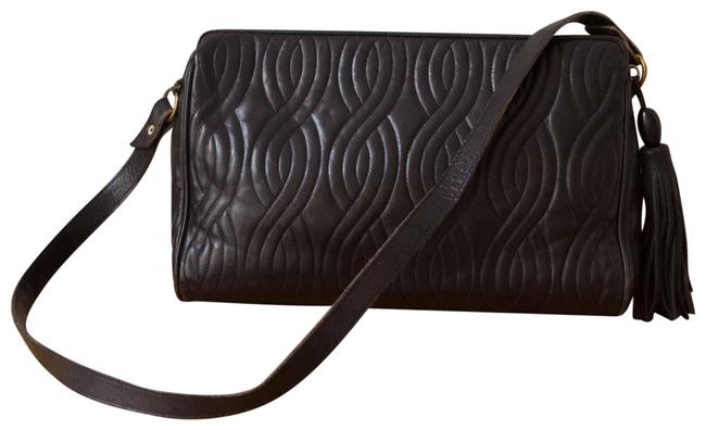 Fendi Quilted Tassle Black Lambskin Leather Shoulder Bag 