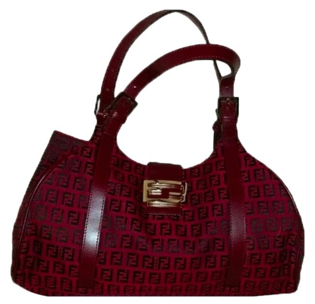 Fendi Red Oyster Zucchino Monogram Shoulder Bag 