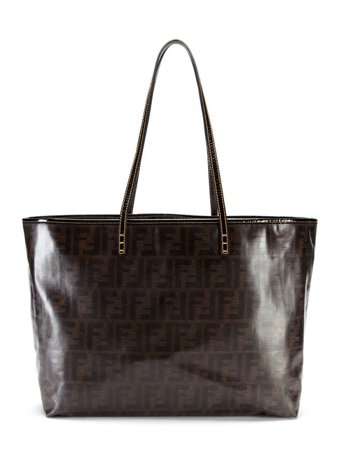 Fendi Roll Spalmati Monogram Brown Coated Canvas Shoulder Bag 