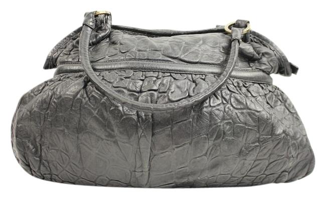 Fendi Ruffled Ffty11 Black Leather Shoulder Bag 
