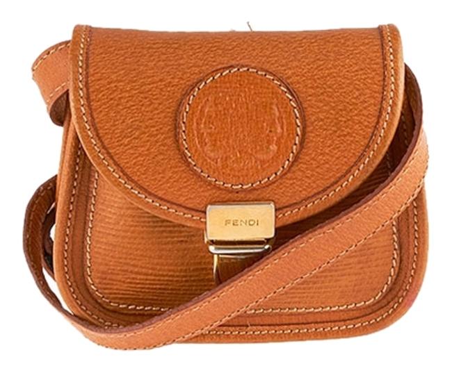 Fendi S.a.s. Vintage Tan 40742 Brown Leather Shoulder Bag 