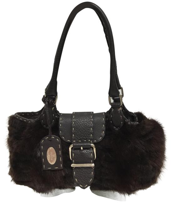 Fendi Selleria Brown Mink Fur Shoulder Bag 