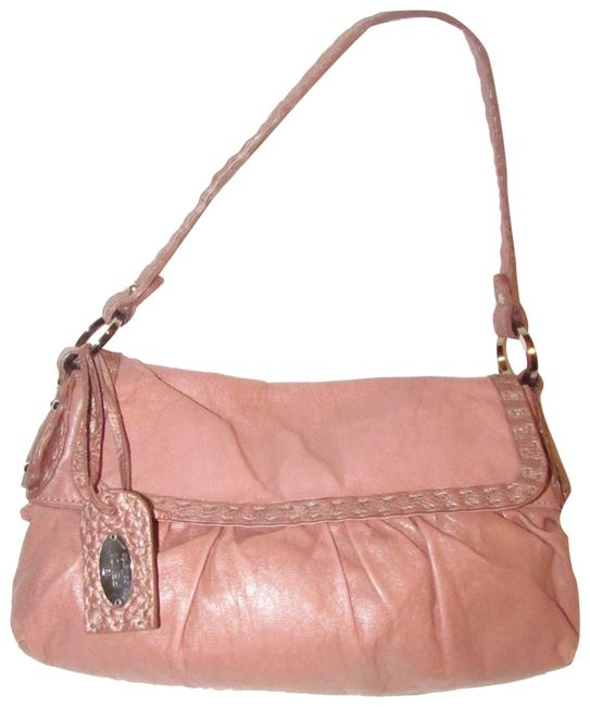 Fendi Selleria Chef Style Purse Metallic Pink Leather Shoulder Bag 