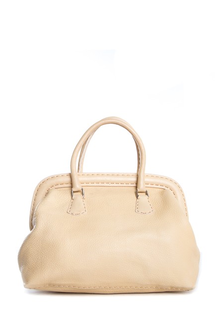 Fendi Selleria Frame Handle Eggshell Shoulder Bag 