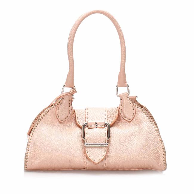 Fendi Selleria Sporty Handbag Pink Leather Shoulder Bag 