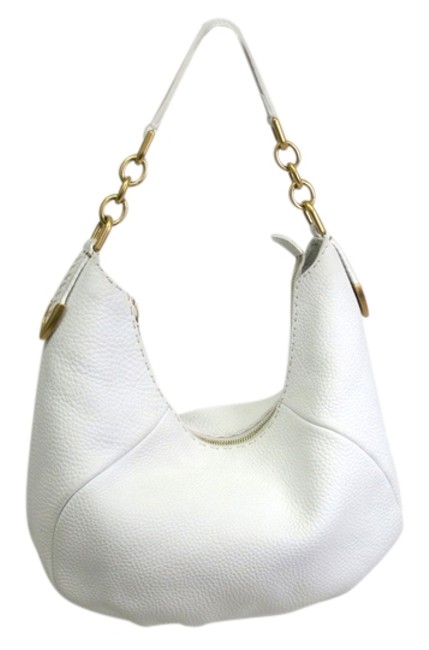 Fendi Selleria White Leather Shoulder Bag 