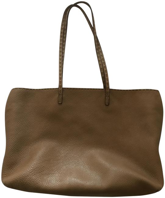 Fendi Shopper Tan Leather Shoulder Bag 