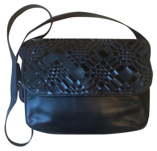 Fendi Signature Woven Italian Black Leather Shoulder Bag 