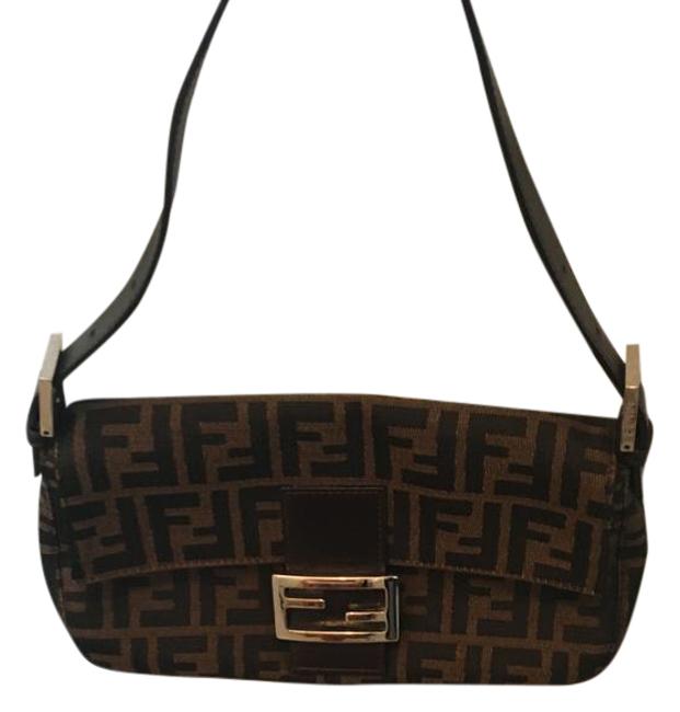 Fendi Small Baguette Black Fabric Shoulder Bag 