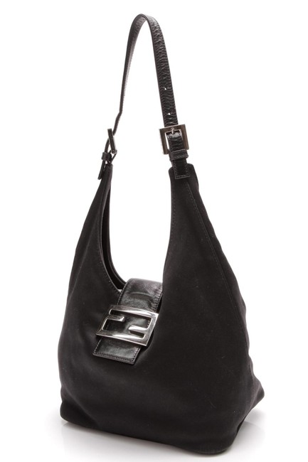 Fendi Small Black Neoprene Shoulder Bag 