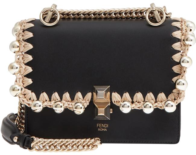 Fendi Small Kan Black Leather Shoulder Bag 