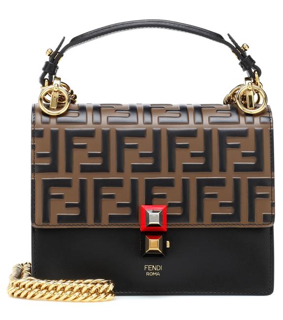 Fendi Small Kan I Black Brown Shoulder Bag 