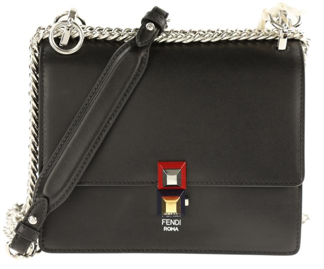 Fendi Small Kan I Black Leather Shoulder Bag 