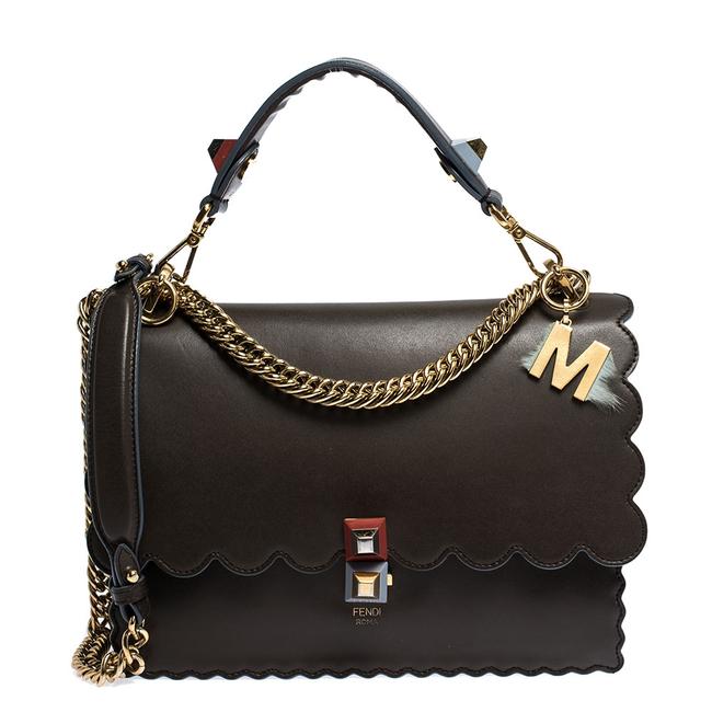 Fendi Small Kan I Brown Leather Shoulder Bag 
