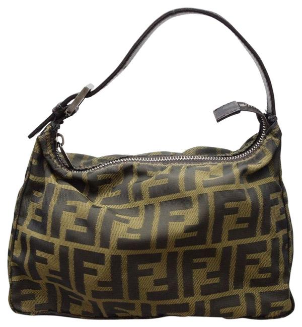 Fendi Small Tobacco Zucca Canvas Shoulder Bag 