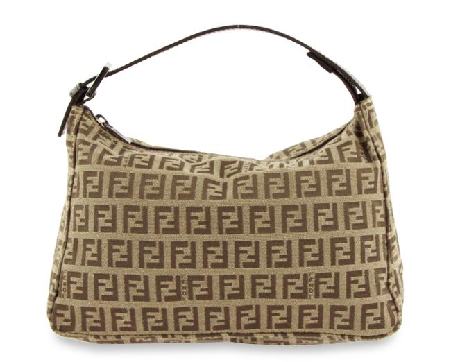Fendi Small Zucca Tobacco Brown Canvas Shoulder Bag 