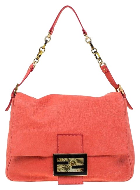 Fendi Soft Mama Forever Orange Leather Shoulder Bag 