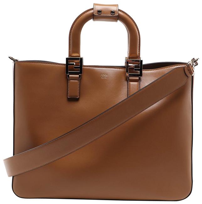 Fendi Spk Gloria Medium Brown Leather Shoulder Bag 