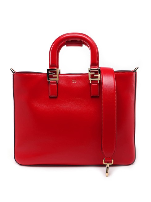 Fendi Spk Gloria Medium Red Leather Shoulder Bag 