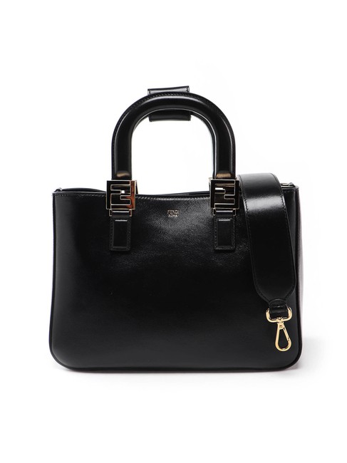 Fendi Spk Gloria Small Black Leather Shoulder Bag 