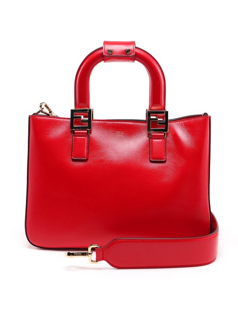 Fendi Spk Gloria Small Red Leather Shoulder Bag 