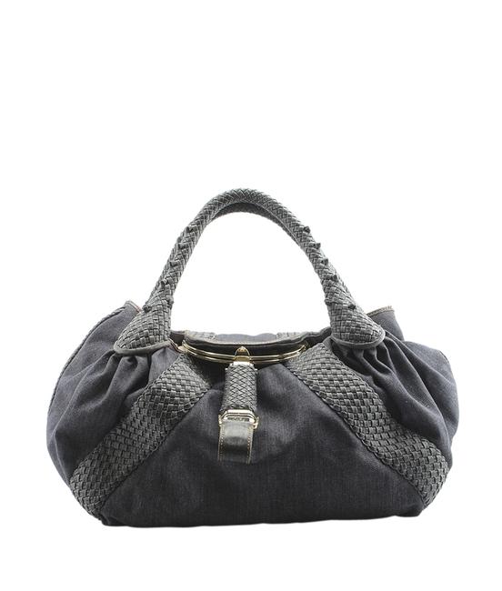 Fendi Spy 144879 Blue Denim Shoulder Bag 